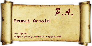 Prunyi Arnold névjegykártya